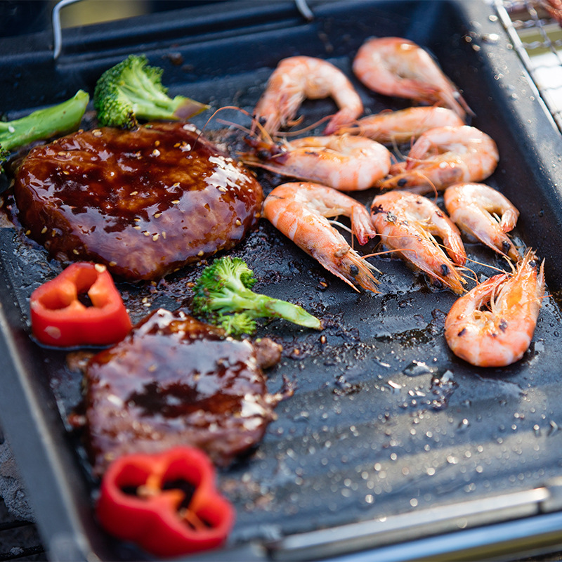 03 Barbecue Grill Accessories Thickened Barbecue Plate Barbecue Small Fry Pan NonStick Grilled Fish Barbecue Pan Whole