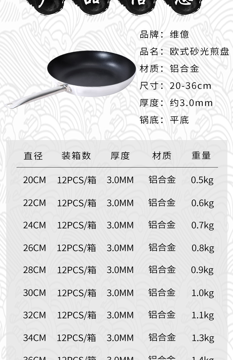 European-Style Sanding Fry Pan Aluminum Alloy Non-Stick Pan Household Wok Fried Steak Pan Uncoated Pan Factory Wholesale European-Style Sanding Fry Pan Aluminum Alloy Non-Stick Pan Household Wok Fried Steak Pan Uncoated Pan Factory Wholesale