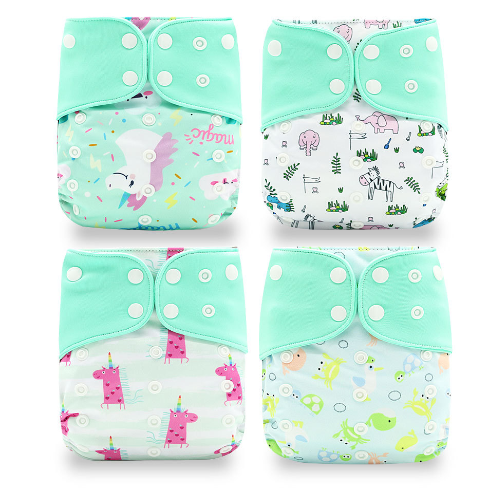 Happyflute new coffee fiber fabrics in addition to she breathable fabric is covered 4 times baby cloth diapers