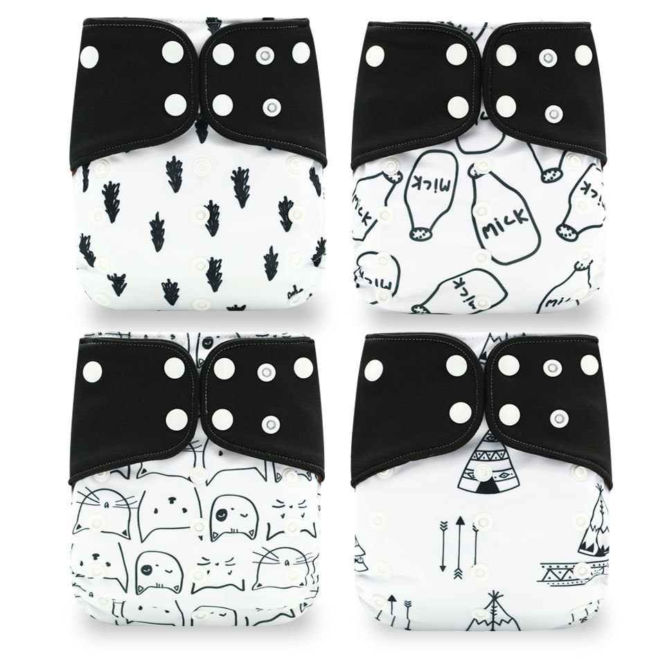 Happyflute new coffee fiber fabrics in addition to she breathable fabric is covered 4 times baby cloth diapers