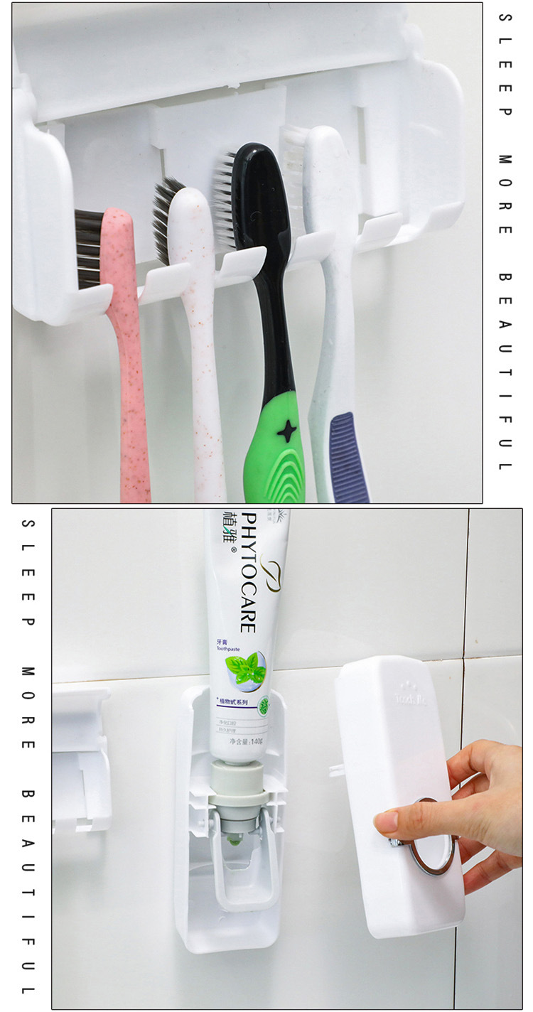 Automatic Toothpaste Set Toothpaste Squeezer Toothbrush Holder Sticky Hook Toothbrush Rack Toothpaste Holder Wholesale Automatic Toothpaste Set Toothpaste Squeezer Toothbrush Holder Sticky Hook Toothbrush Rack Toothpaste Holder Wholesale