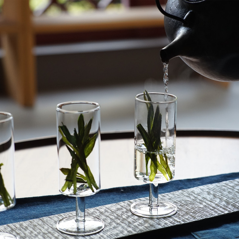 Handmade Ins Wind HeatResistant Glass Goblet GreenTea Cup Monkey Chief Cup Red Wine Cup Tea Table for Home Use
