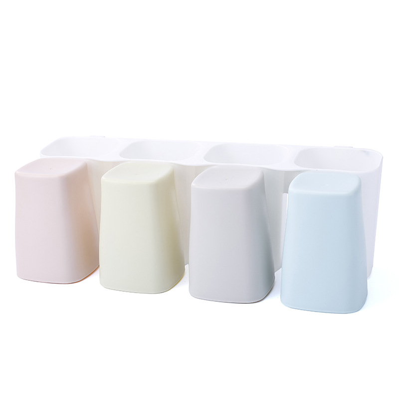 Wall-Mounted Toothbrush Holder Set Toothpaste Box Storage Rack Creative Mouthwash Cup Tooth Cup Wall-Mounted Tooth Glass