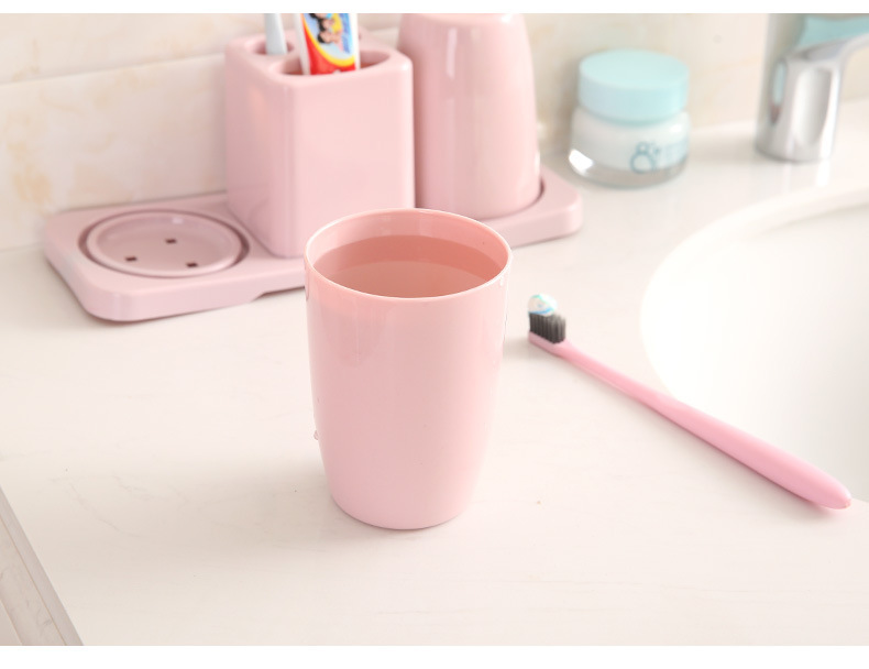 Tooth Glass Holder Washing Set Double Gargle Cup Toothbrush Stand Couple Toothpaste Holder Bathroom Storage Rack