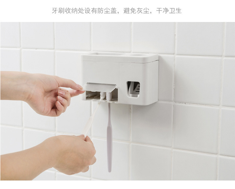 Tooth Glass Toothpaste Squeeze Set Wall-Mounted Toothbrush Holder Tooth-Cleaners Storage Rack Lazy Toothpaste Squeezer