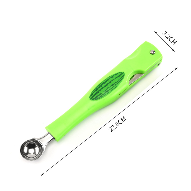 Multifunctional 3-in-1 Watermelon Spoon Watermelon Fruit Ball Scoop Ice-Cream Spoon Ice Cream Spoon Factory Direct Sales