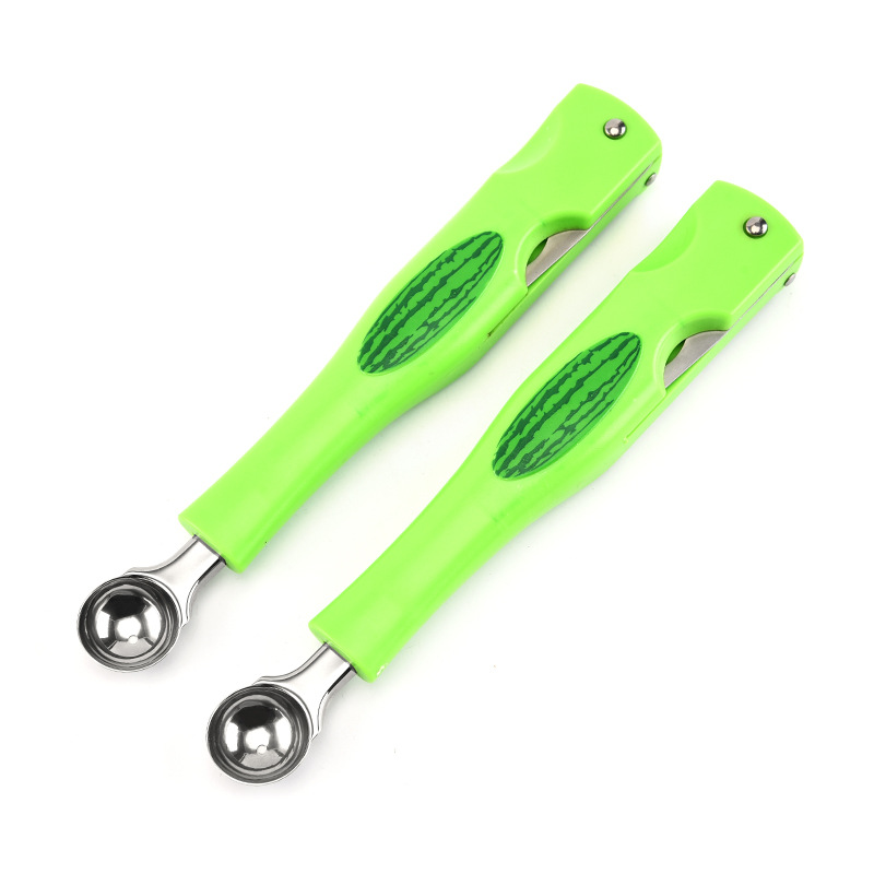 Multifunctional 3-in-1 Watermelon Spoon Watermelon Fruit Ball Scoop Ice-Cream Spoon Ice Cream Spoon Factory Direct Sales