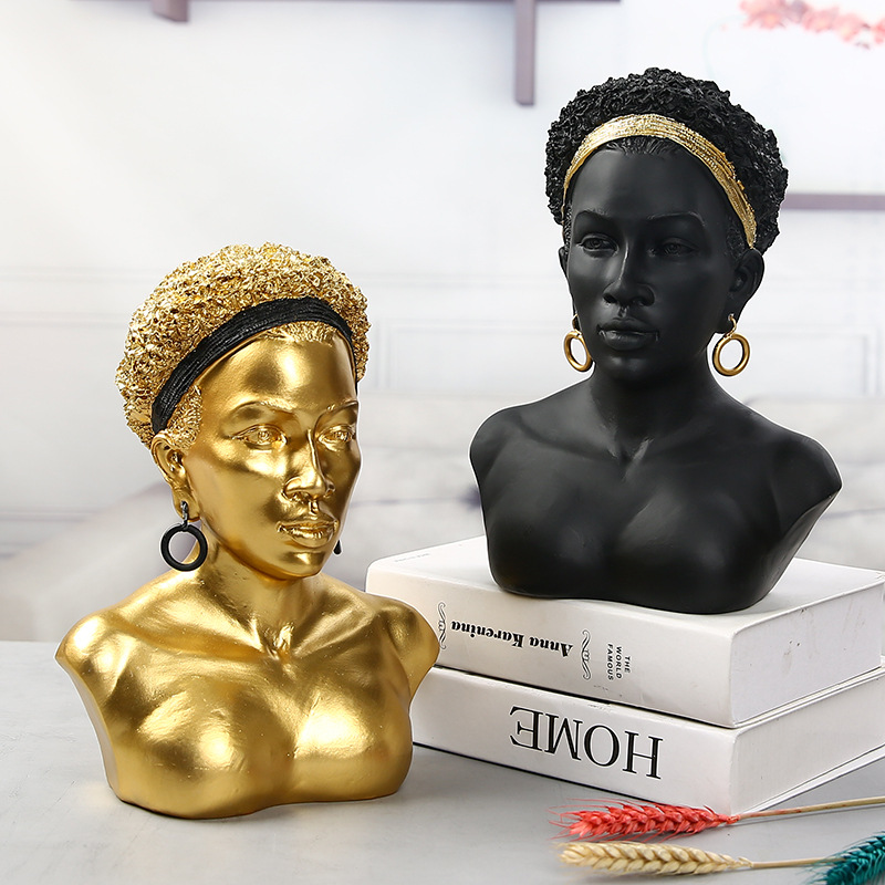 Modern Art Africa Sculptured Ornaments Creative Jewelry Display Stand Beauty Salon Jewelry Shop Decorations
