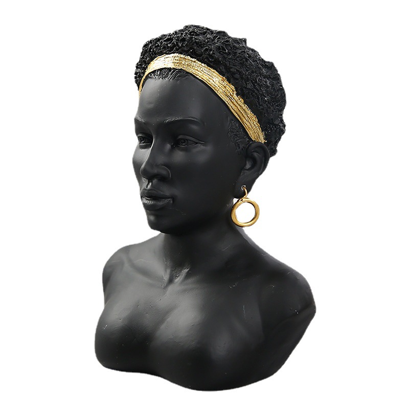 Modern Art Africa Sculptured Ornaments Creative Jewelry Display Stand Beauty Salon Jewelry Shop Decorations