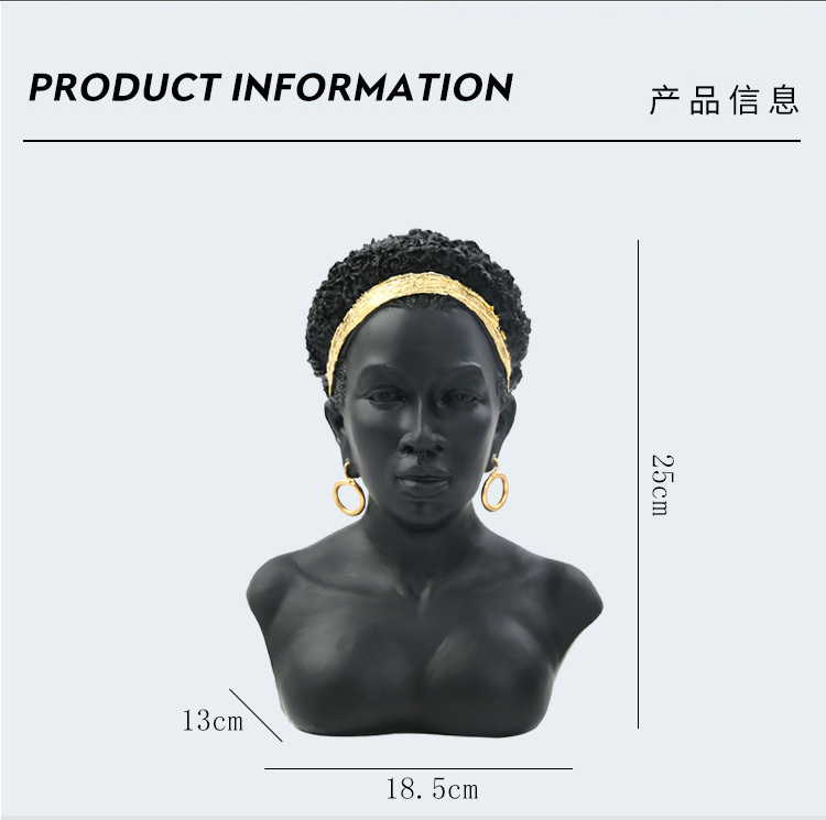 Modern Art Africa Sculptured Ornaments Creative Jewelry Display Stand Beauty Salon Jewelry Shop Decorations