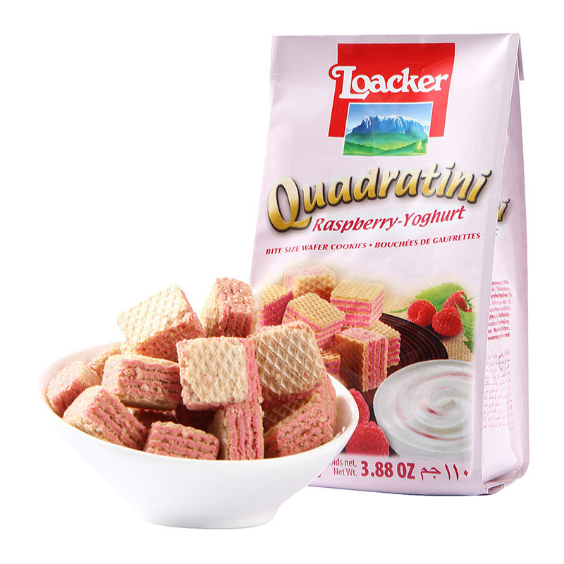 Wholesale Imported Food Loacker Wafer Biscuit Grain Sandwich Wafer Hazelnut Flavor 125G Leisure Snacks