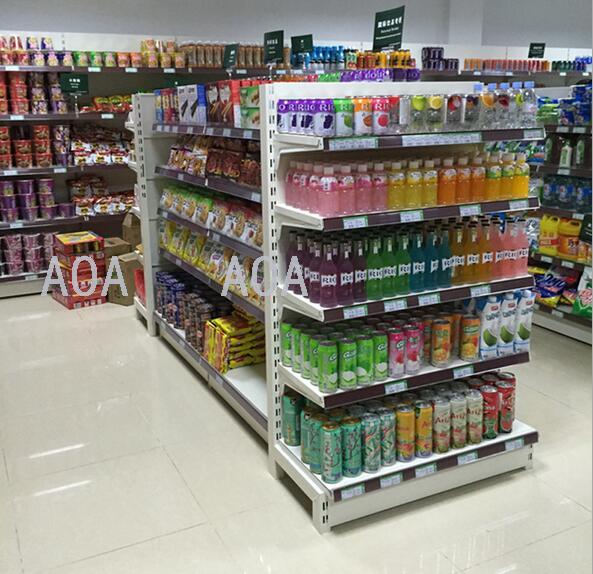 Luxury one-sided back shelf imported food shelf shopping mall supermarket shelf