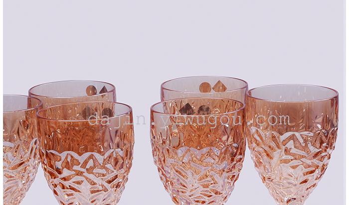 Czech imported crystal Nicole colorful amber red wine cup Jihlava 7 piece