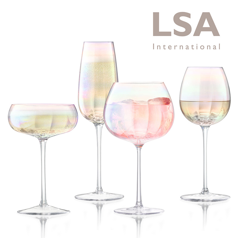 British Imported LSA Mabe Pearl Colorful Red Wine Glass Creative Crystal Glass Goblet Champagne Wine Glass