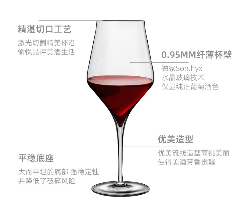 Italy Imported Lewi Jones Oversized Wine Glass Lead-Free Crystal Glasses Goblet Bordeaux Red Wine Glass
