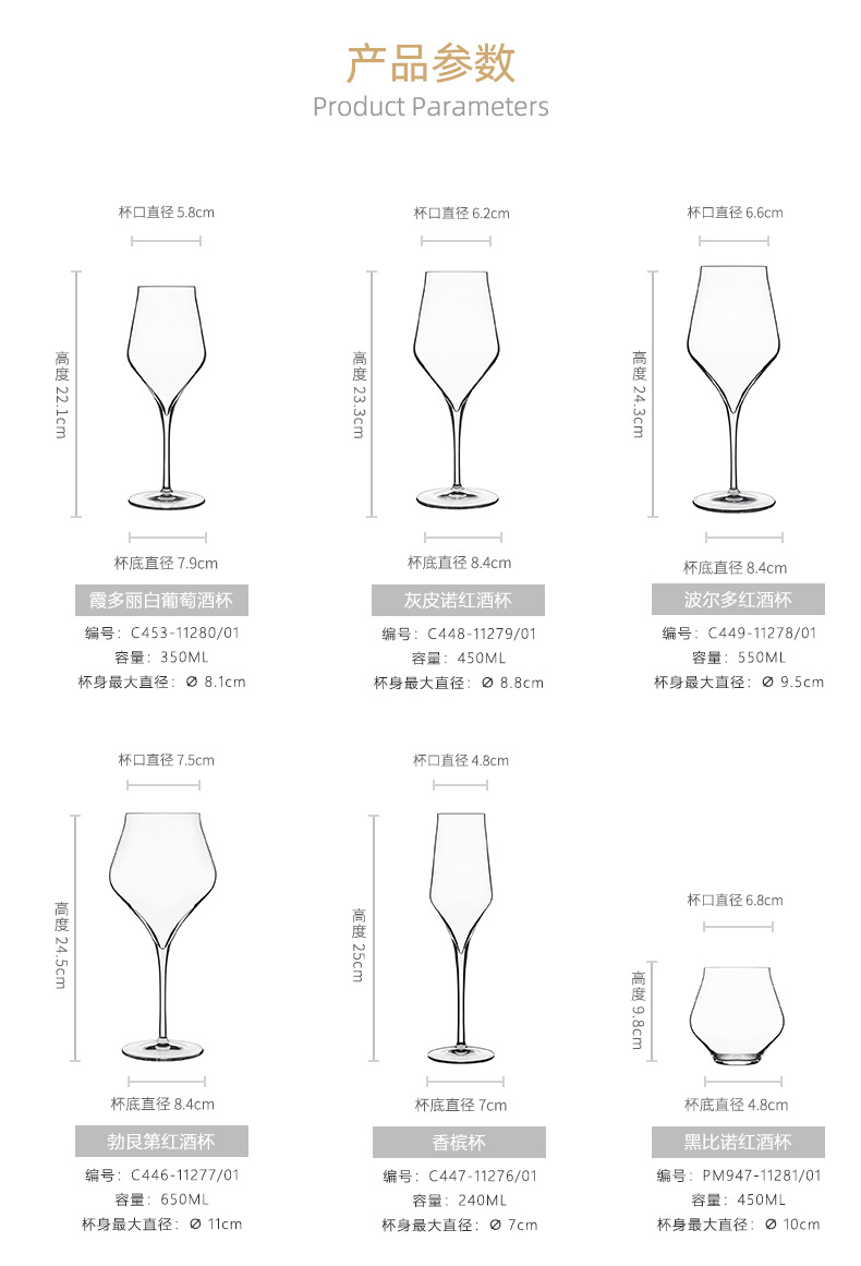 Italy Imported Lewi Jones Oversized Wine Glass Lead-Free Crystal Glasses Goblet Bordeaux Red Wine Glass