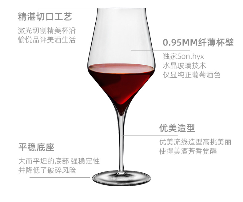 Creative Fashion Imported Crystal Glass Red Wine Glass Lewi Jones Bordeaux Two Red Grape Wine Glass Gift Box Suit
