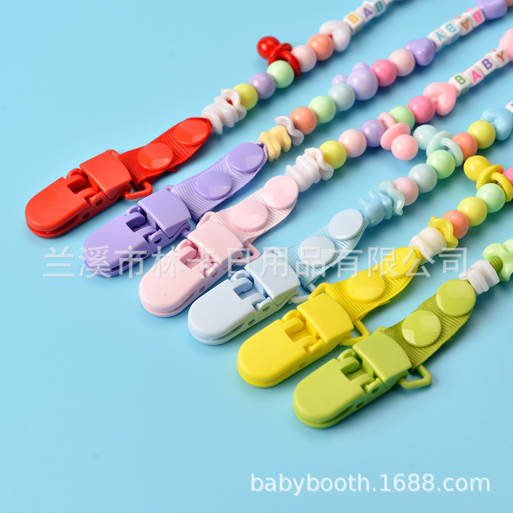 MultiColor Optional Baby Pacifier Chain Pacifier Clip Baby Nipple Chain Clip Teether DropPreventing Chain Pacifier Strap