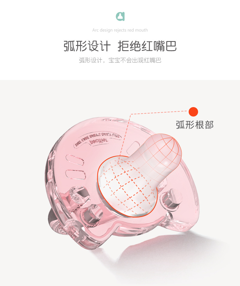 Aiinmei Infant Silica Gel Pacifier Newborn Baby round Head Sleepy Flat Head Children Comfort Nipple