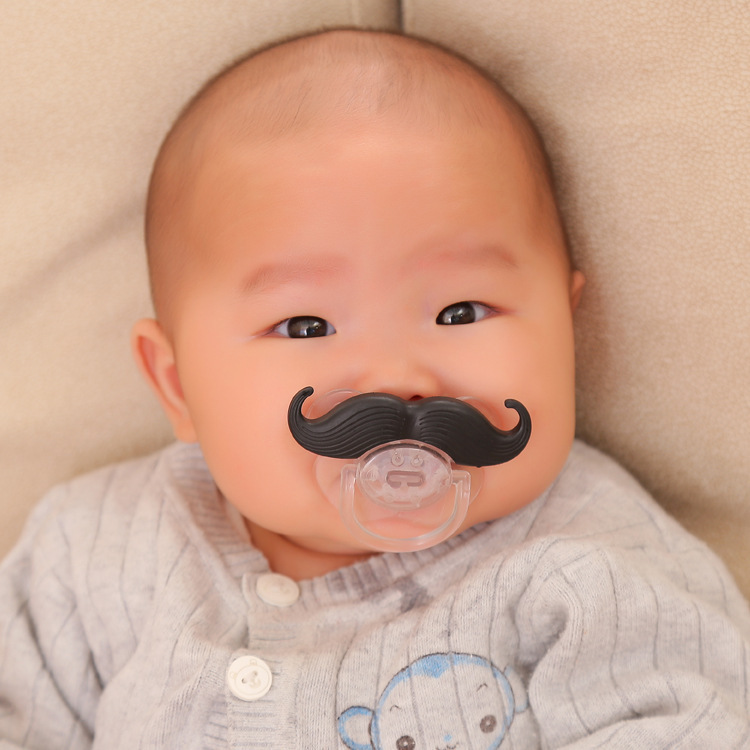 Funny Baby Pacifier Teeth 14 Optional Infant Thumb Mogul Denim Silicone Beard Nipple