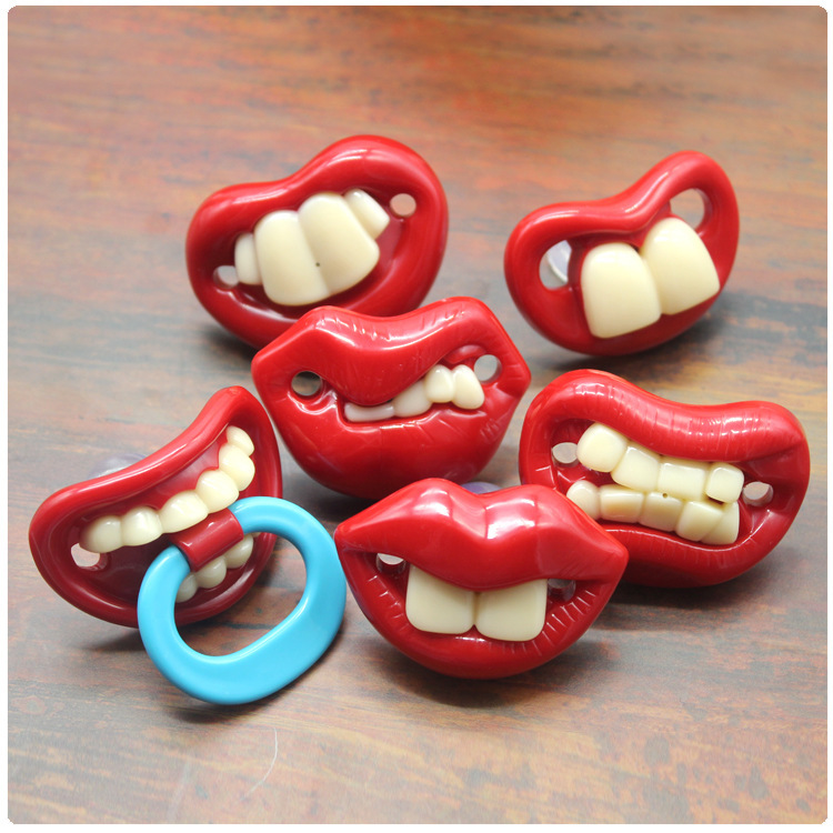 Funny Baby Pacifier Teeth 14 Optional Infant Thumb Mogul Denim Silicone Beard Nipple