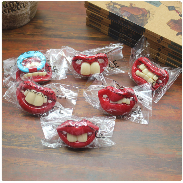 Funny Baby Pacifier Teeth 14 Optional Infant Thumb Mogul Denim Silicone Beard Nipple