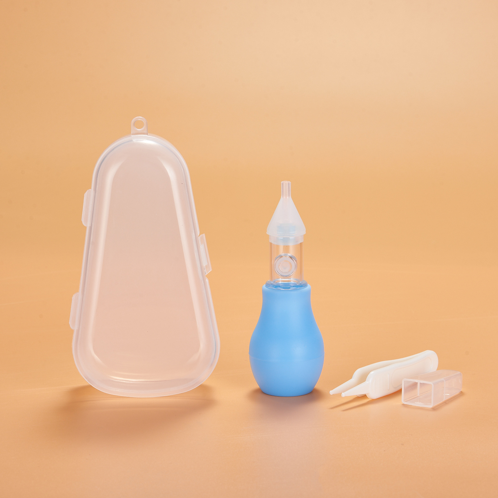 Anti-Backflow Nasal Aspirator Baby Aspirator Nasal Aspirator Solid Silicone Pump Nasal Clearing Device Free Storage Box