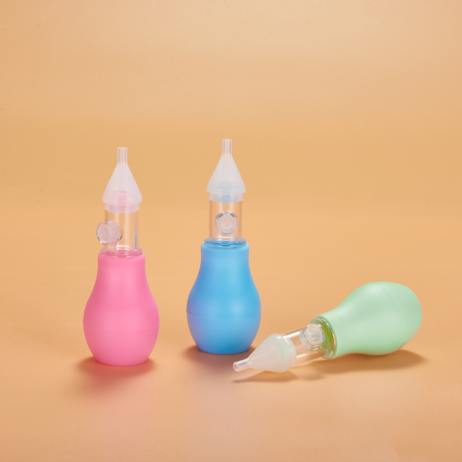 Anti-Backflow Nasal Aspirator Baby Aspirator Nasal Aspirator Solid Silicone Pump Nasal Clearing Device Free Storage Box