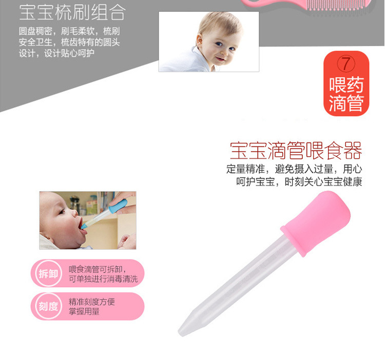 Baby Nail Clippers Nail Scissors Baby Care Suit Mother and Baby Dropper Feeder Nasal Aspirator Thermometer Set