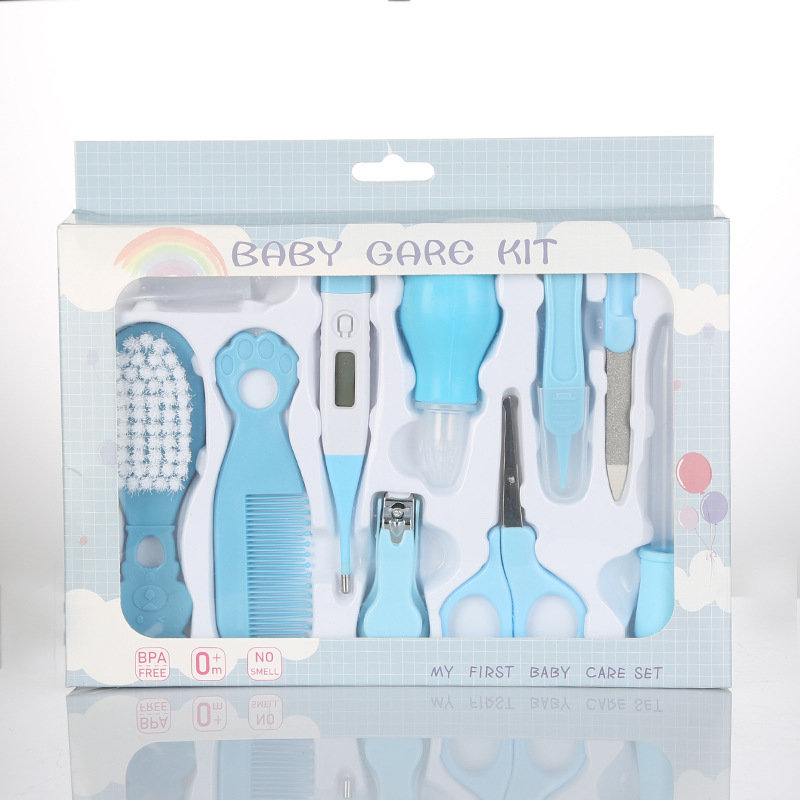 Manufacturers Supply Foreign Trade English Baby Brush Comb Nasal Aspirator Set Cutting Nail Beauty Tools Care 10 PCs Set