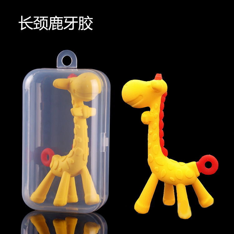 Baby giraffe tooth glue baby training to bite the soft silicone toy teeth grinding stick Baby giraffe tooth glue baby training to bite the soft silicone toy teeth grinding stick