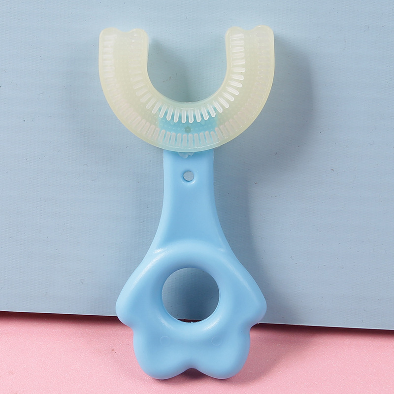 New Children&#039;s U-Shaped Mimic Silicone Toothbrush Manual Baby Lazy in the Mouth Brush Artifact Tooth Oral Cleaner