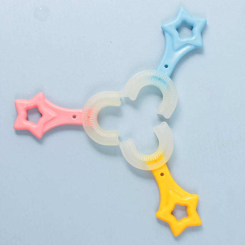 New Children&#039;s U-Shaped Mimic Silicone Toothbrush Manual Baby Lazy in the Mouth Brush Artifact Tooth Oral Cleaner