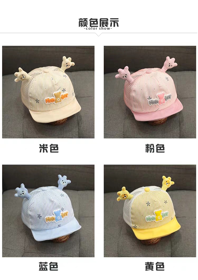 2021 Summer New Baby Hat Mesh Peaked Cap Spring and Autumn Thin Baby and Child Baseball Cap Soft Brim Cute
