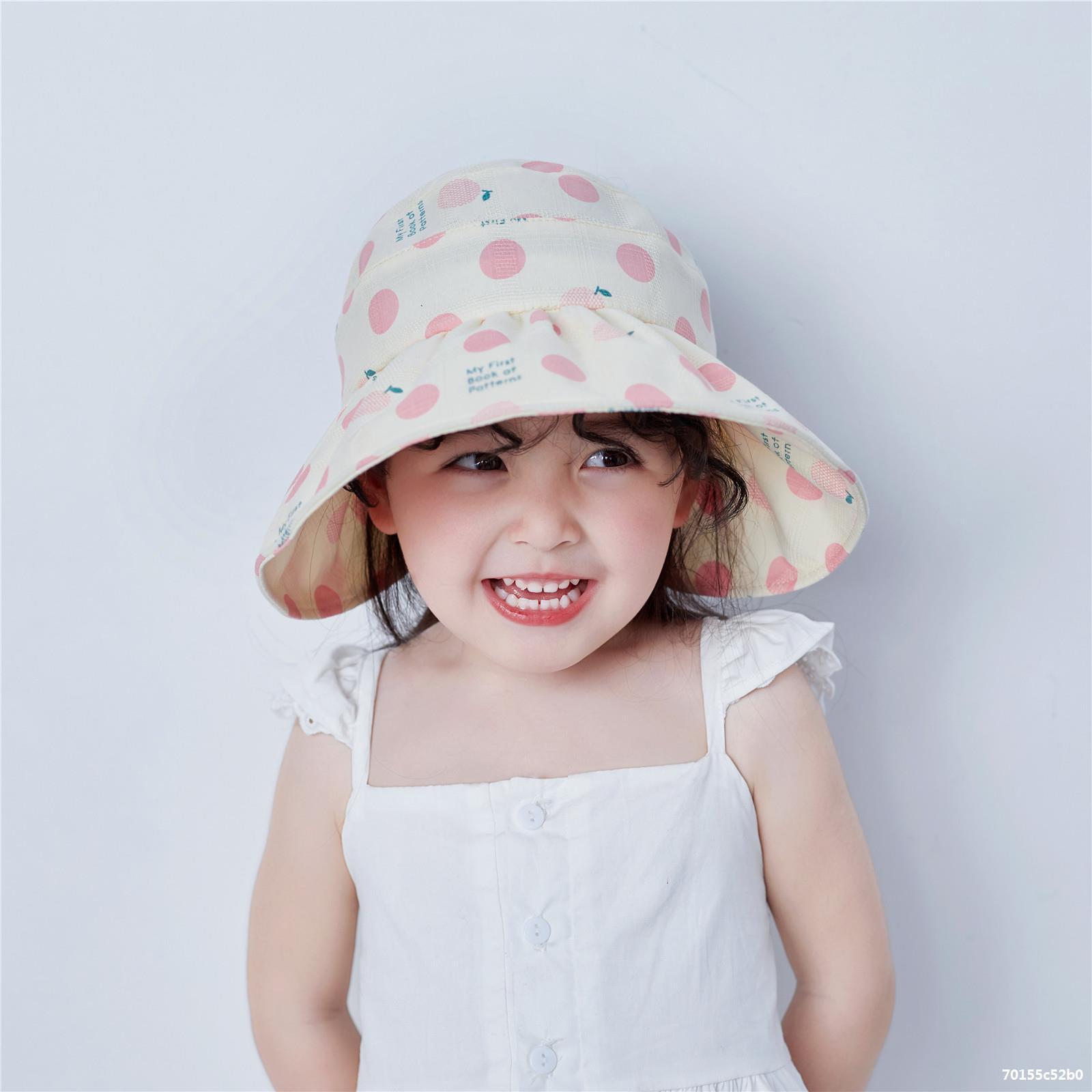 Children's Sun Hat Summer Thin Cute Girl Baby Hat Topless Hat Dot Sun Hat Children's Sun Hat