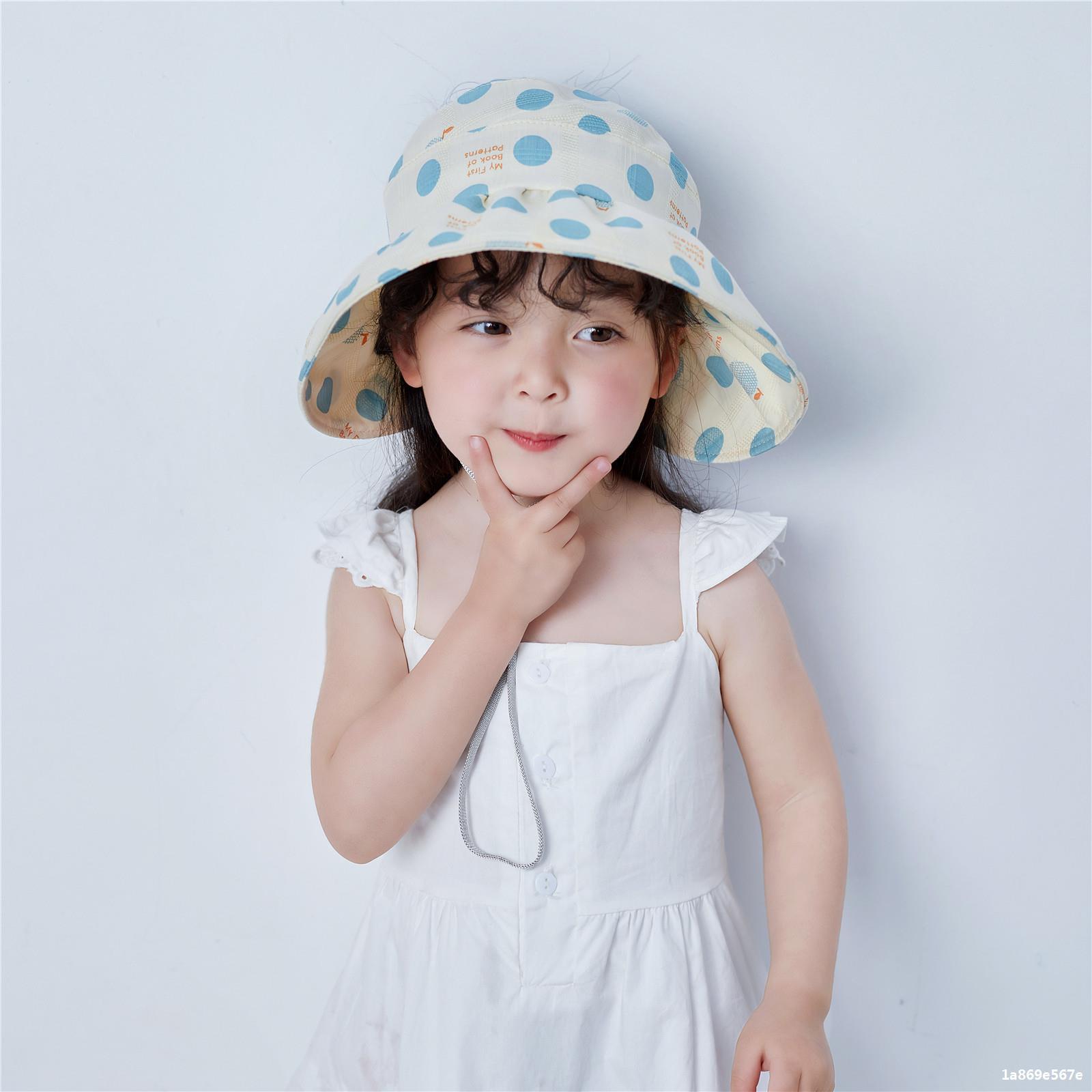 Children's Sun Hat Summer Thin Cute Girl Baby Hat Topless Hat Dot Sun Hat Children's Sun Hat