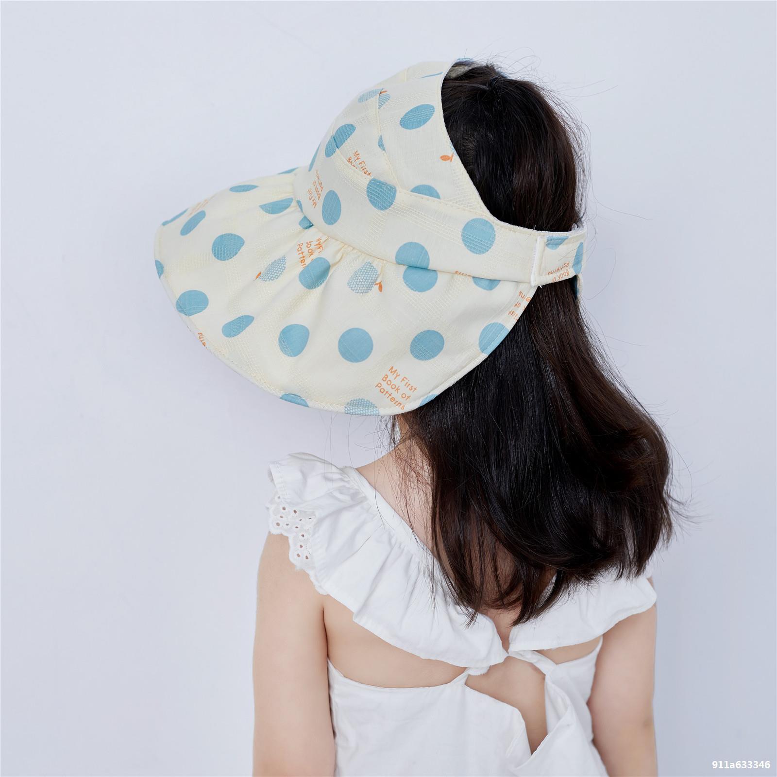 Children's Sun Hat Summer Thin Cute Girl Baby Hat Topless Hat Dot Sun Hat Children's Sun Hat
