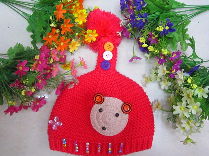 Hat the new 2014 han edition children cartoon tail button sets baby hat knitting hat Hat the new 2014 han edition children cartoon tail button sets baby hat knitting hat