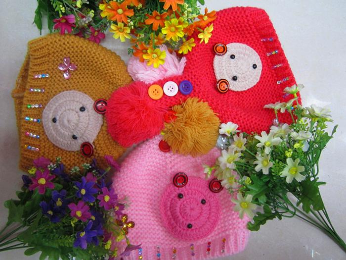 Hat the new 2014 han edition children cartoon tail button sets baby hat knitting hat Hat the new 2014 han edition children cartoon tail button sets baby hat knitting hat