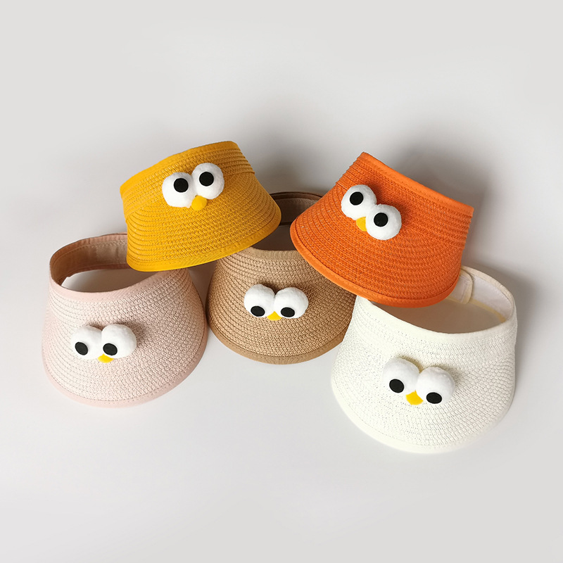 Baby Boy Visor Straw Hat Baby Hat Spring and Autumn Thin 1-5 Years Old Cute Super Cute Korean Style Boy Summer
