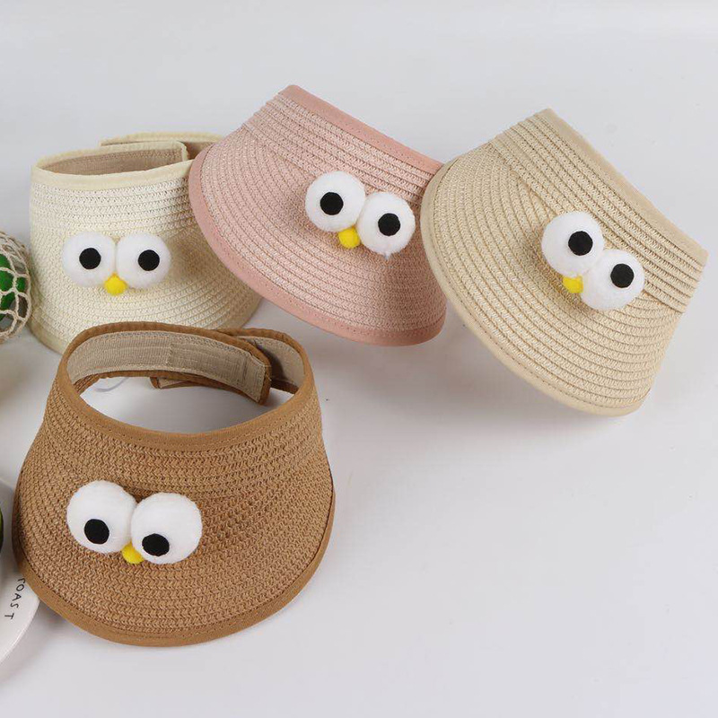 Baby Boy Visor Straw Hat Baby Hat Spring and Autumn Thin 1-5 Years Old Cute Super Cute Korean Style Boy Summer
