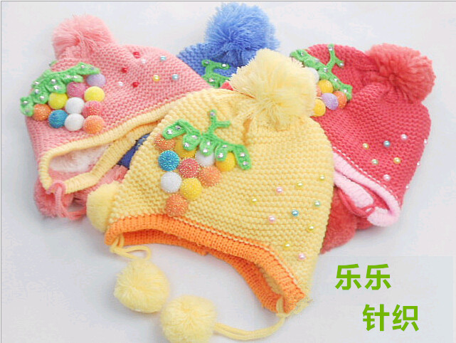 Hat the original single foreign trade children&#039;s hat cartoon grape knitting hat baby hat han edition