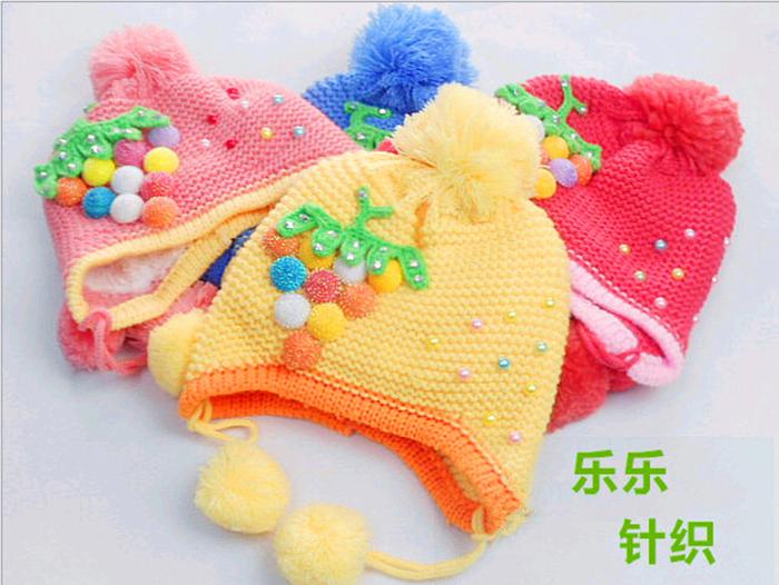 Hat the original single foreign trade children's hat cartoon grape knitting hat baby hat han edition Hat the original single foreign trade children's hat cartoon grape knitting hat baby hat han edition