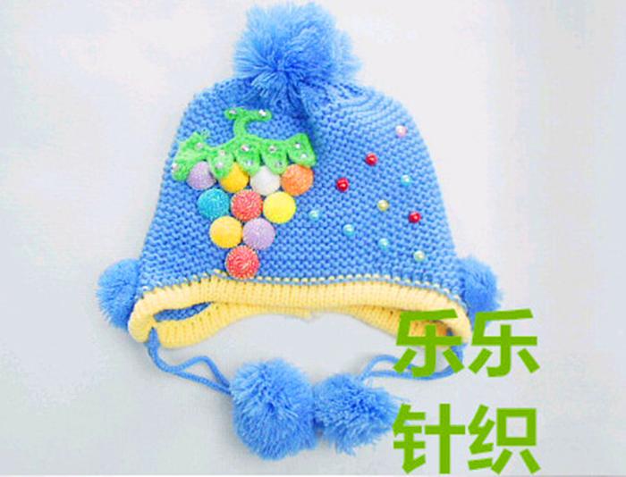 Hat the original single foreign trade children's hat cartoon grape knitting hat baby hat han edition Hat the original single foreign trade children's hat cartoon grape knitting hat baby hat han edition