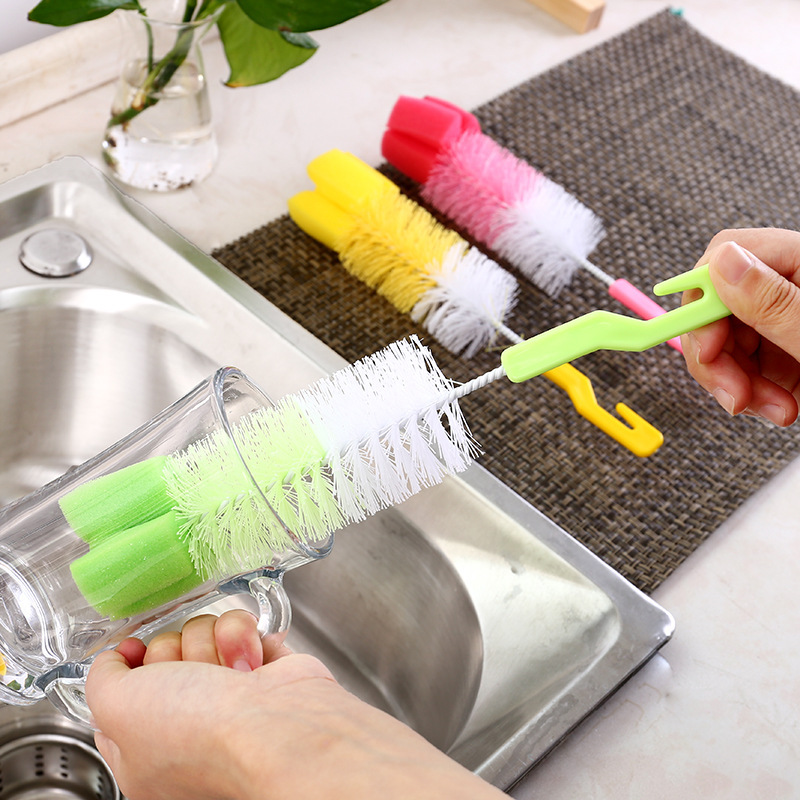  Baby Bottle Brush Kitchen Fine Wool Sponge Brush Glass Cup Cleaning Brush 360 Degree Rotating Brush clean brush