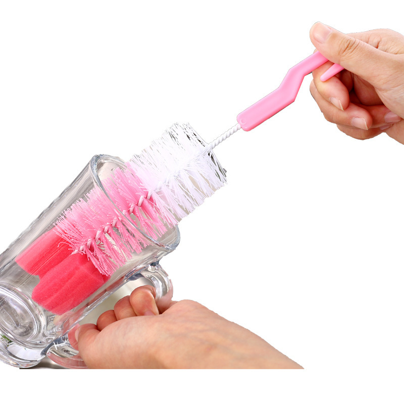  Baby Bottle Brush Kitchen Fine Wool Sponge Brush Glass Cup Cleaning Brush 360 Degree Rotating Brush clean brush