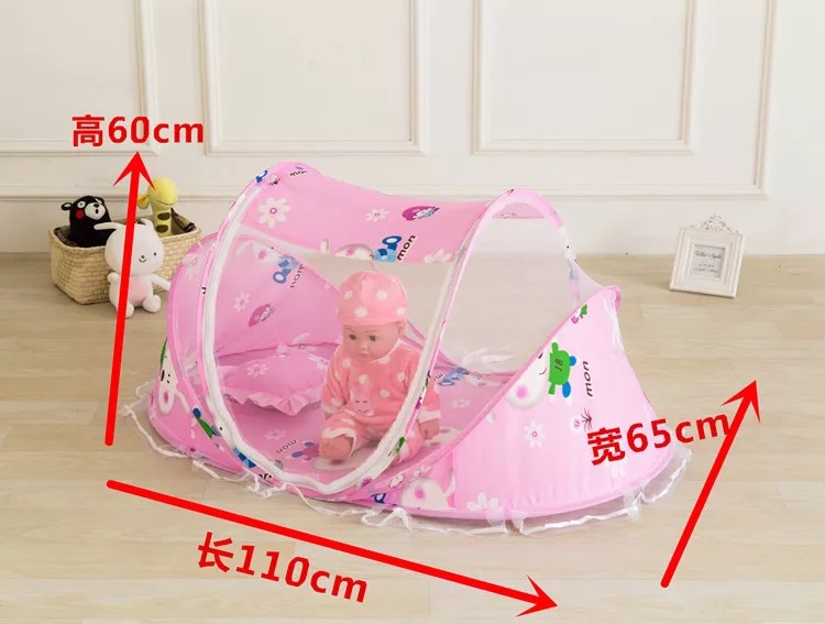 Summer folding baby mosquito net, baby mosquito net to send pillow fabric plus music Summer folding baby mosquito net, baby mosquito net to send pillow fabric plus music