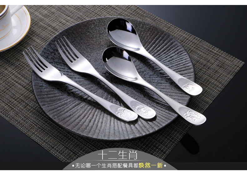 Stainless steel spoons cartoon thickened soup spoon for dinner spoon creative tableware with rice spoons Stainless steel spoons cartoon thickened soup spoon for dinner spoon creative tableware with rice spoons