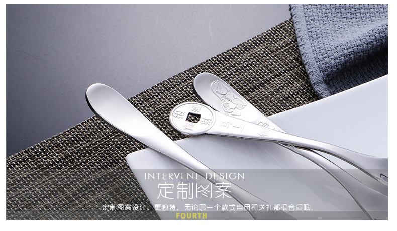 Stainless steel spoons cartoon thickened soup spoon for dinner spoon creative tableware with rice spoons Stainless steel spoons cartoon thickened soup spoon for dinner spoon creative tableware with rice spoons
