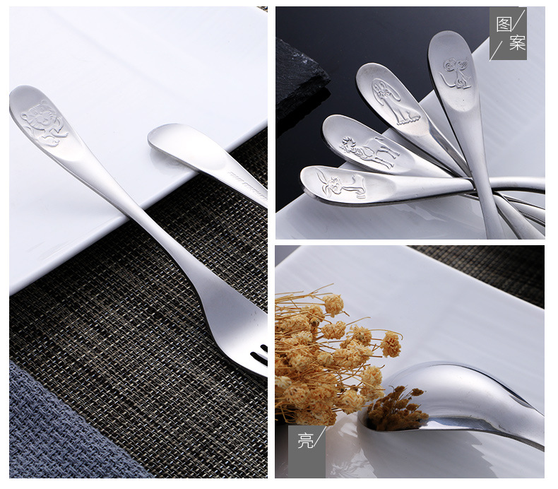 Stainless steel spoons cartoon thickened soup spoon for dinner spoon creative tableware with rice spoons Stainless steel spoons cartoon thickened soup spoon for dinner spoon creative tableware with rice spoons